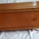 Vintage 1970s wooden and rattan toy chest