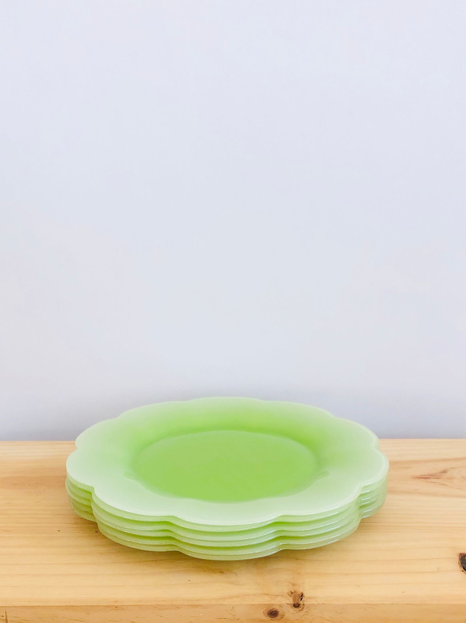 Set of 6 flat plates 27 cm glass