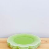 Set of 6 flat plates 27 cm glass