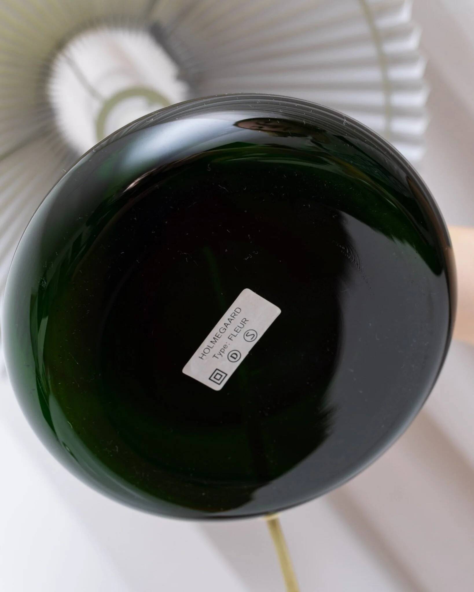 Emerald Green Glass Table Lamp Fleur by Michael Bang for Holmegaard, Danish Mid-Century 1960s