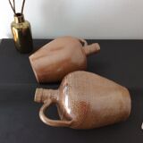 Set of 2 vintage glazed stoneware jugs