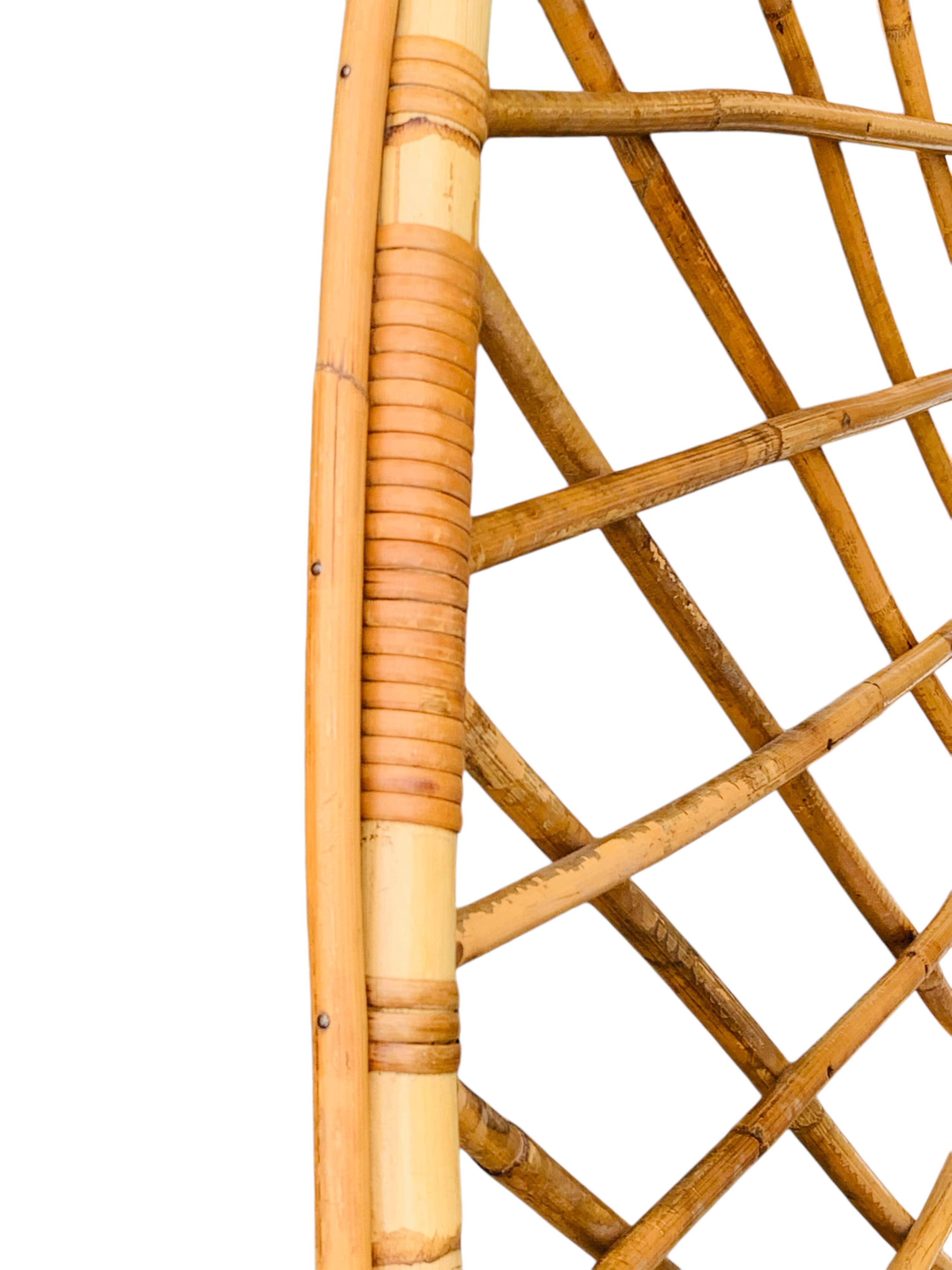 Rattan basket bed 90x190 vintage 1960