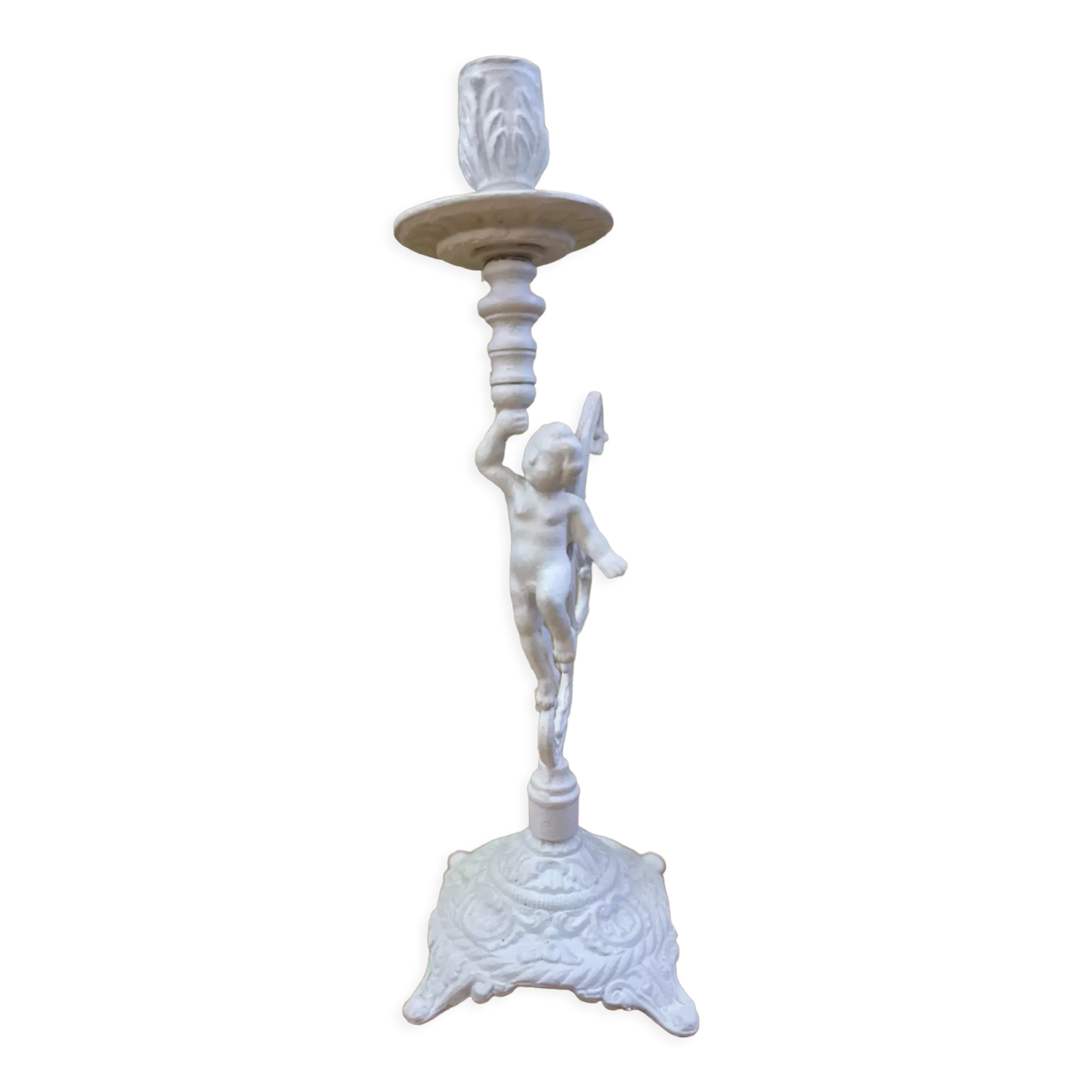 Candlestick brass cherub cherub XIXth