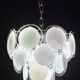 Disc white Murano glass chandelier by Vistosi