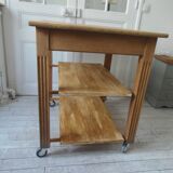Vintage oak craft furniture on casters.