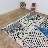 Handmade wool berber rug 200 x 188 cm