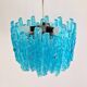 Turquoise lucite vintage pendant lamp, 1970's