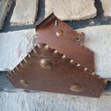 Porte-revues ou porte-courriers mural vintage 1960’s en métal marron