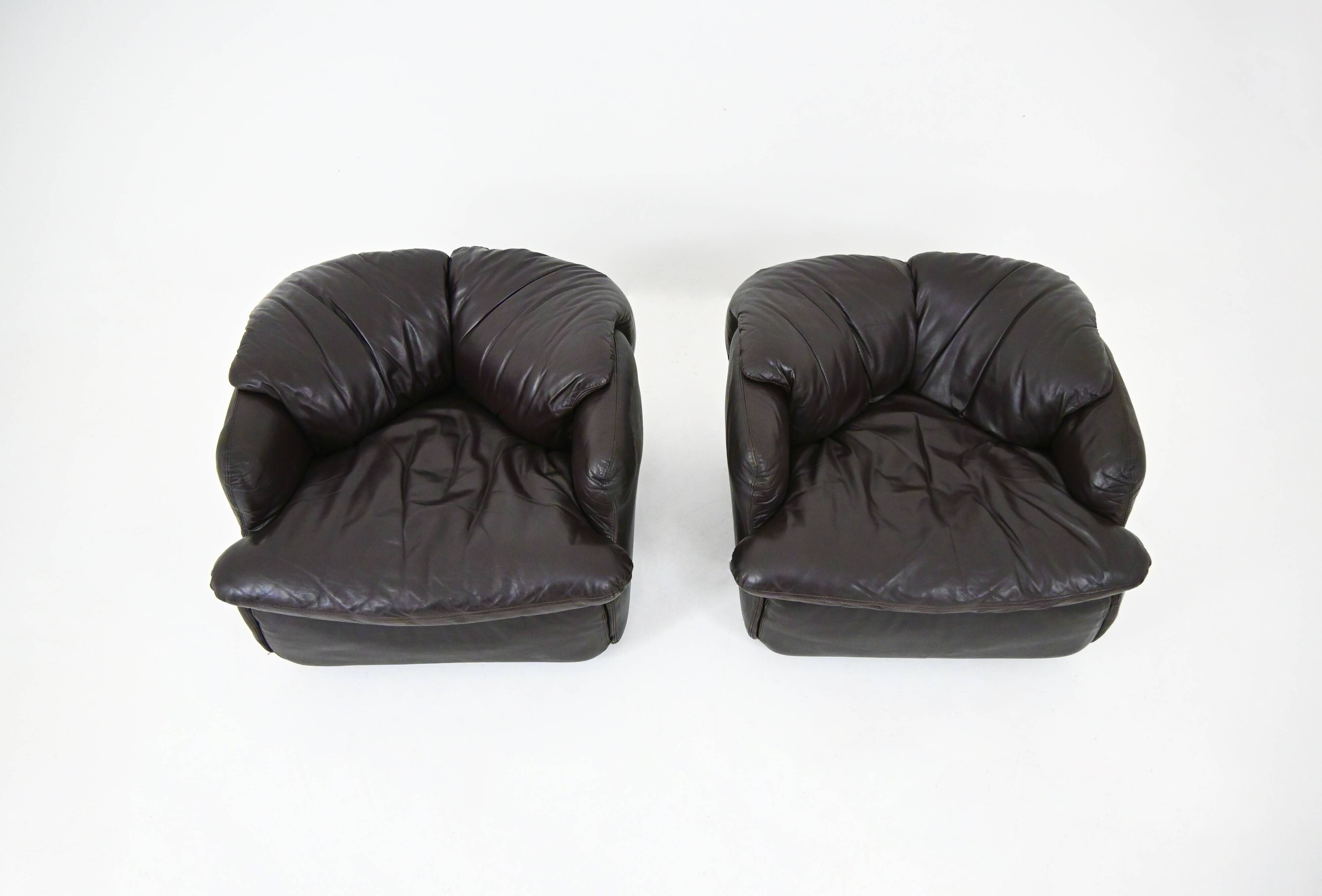 Fauteuils « Confidential » par Alberto Rosselli pour Saporiti Italia, 1970