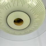 Lustre en verre incurvé du milieu du siècle des années 50