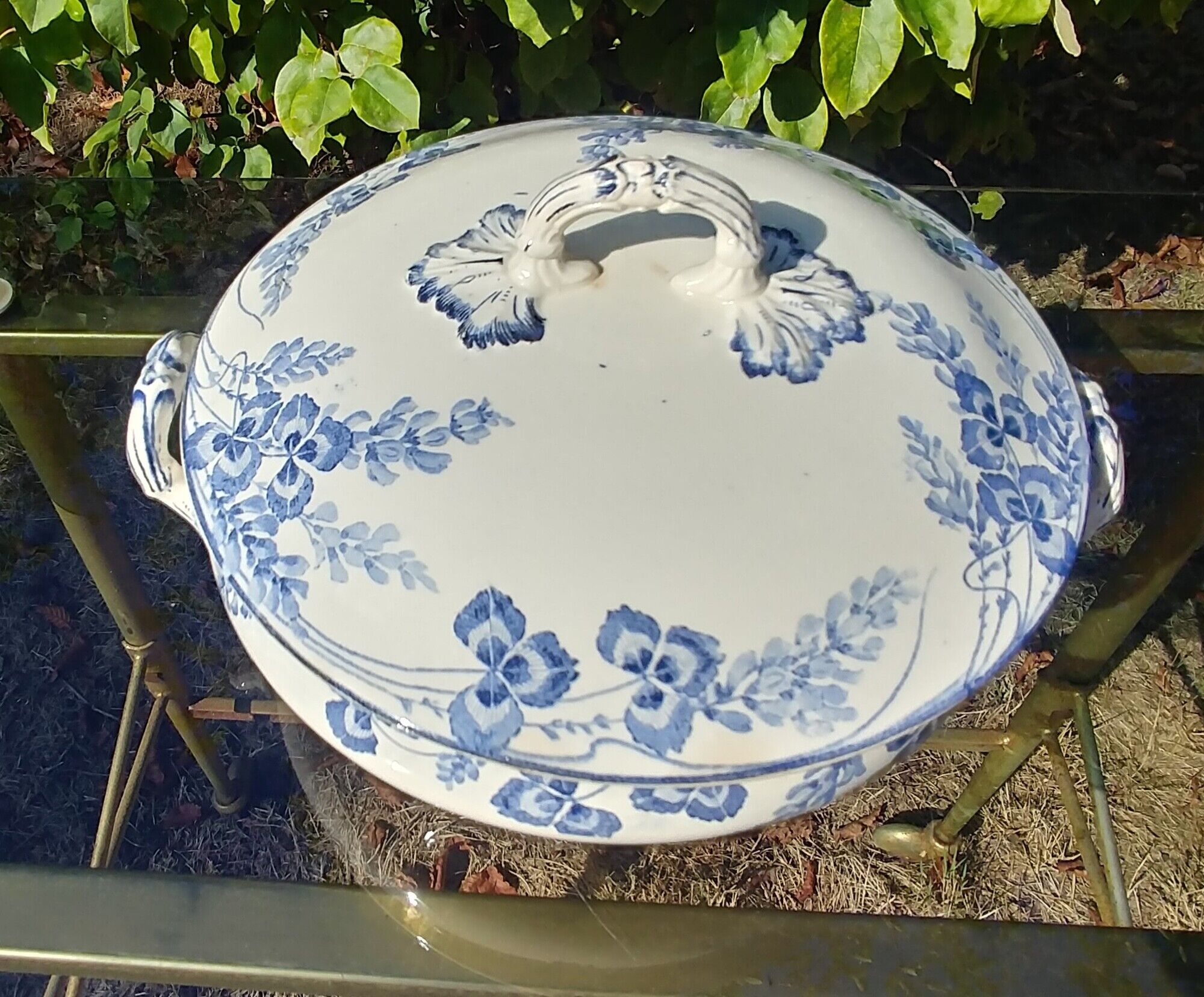 Complete vegetable dish Terre de Fer Creil and Montereau late 19th model Richelieu
