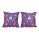 Set of 2 vintage embroidered cushion covers 48x48 cm