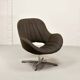 Rohé Chocolate Brown Leatherette Vintage Design Lounge Chair, 1960s