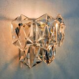 Kinkeldey wall lamp, cut crystals, 2 levels, Germany, 1970