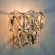 Kinkeldey wall lamp, cut crystals, 2 levels, Germany, 1970
