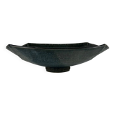 Coupe en céramique émaillée bleu/vert foncé par Pierre Baey, 1960