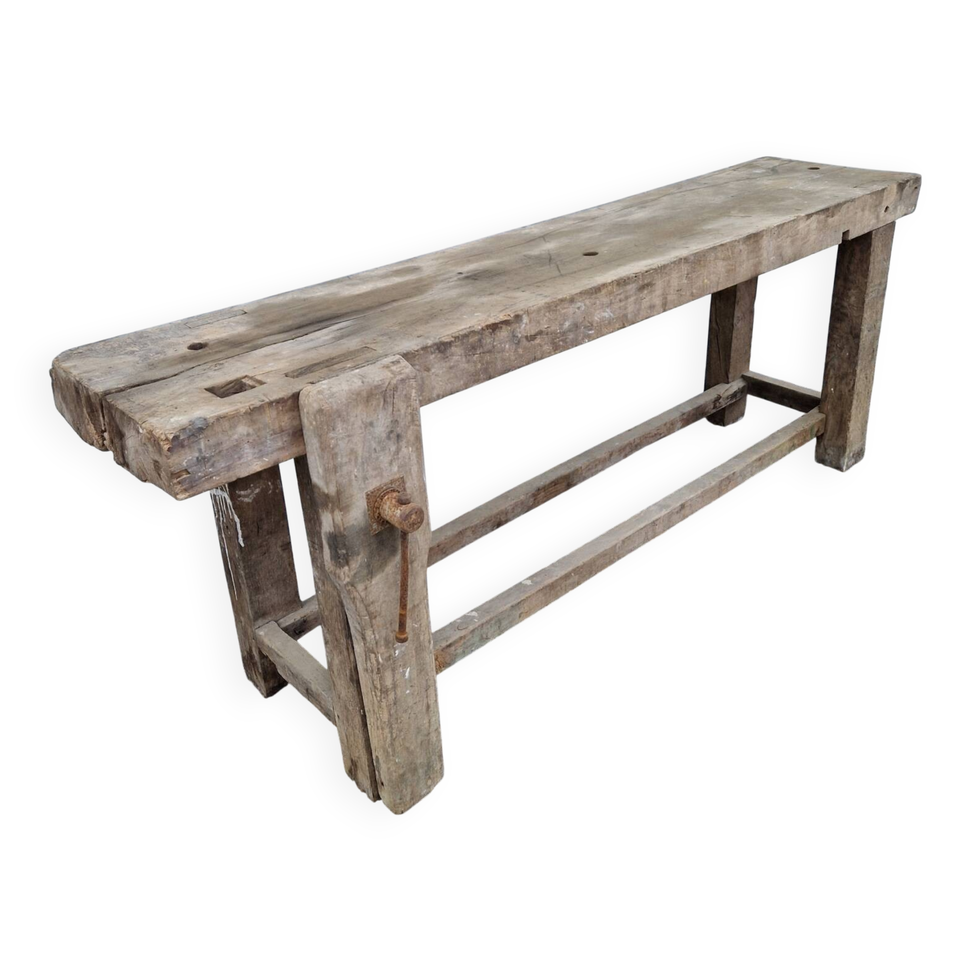 Antique solid wood workbench