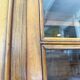 Glass-fronted walnut library 1900