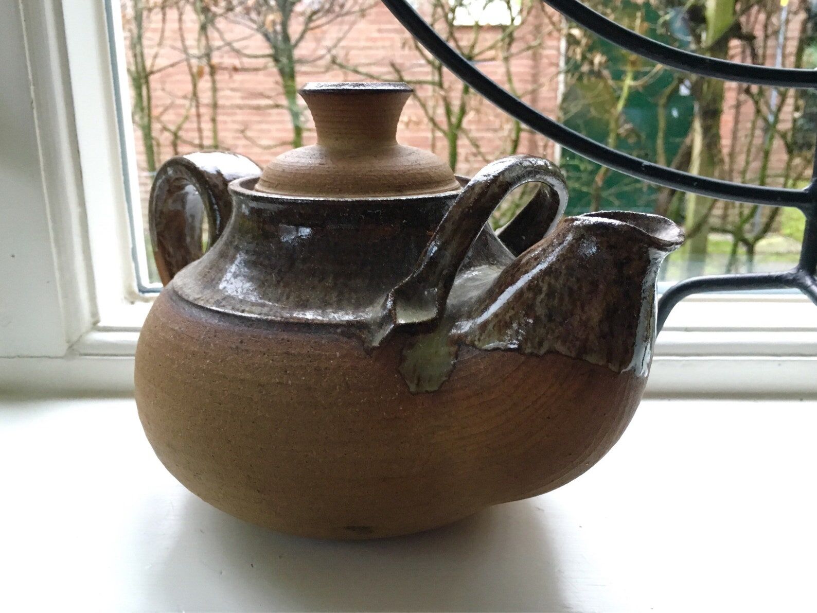Vintage glazed sandstone teapot denmark