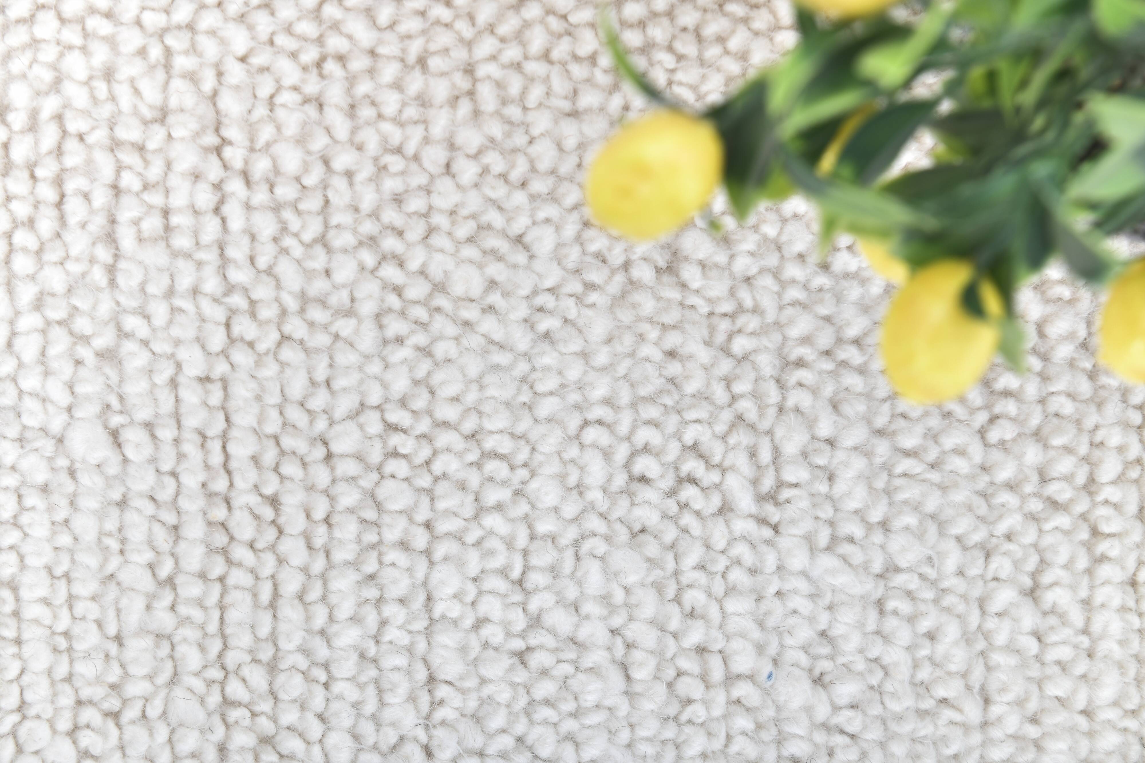 2x7 Neutral White Handmade Moroccan Runnner Rug, 66x216Cm