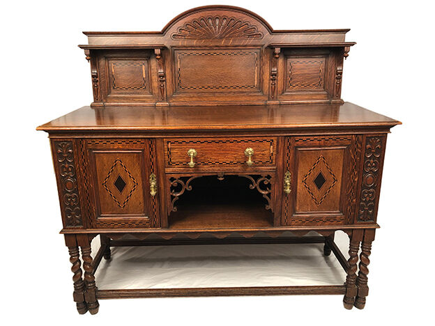 English Renaissance style oak cabinet