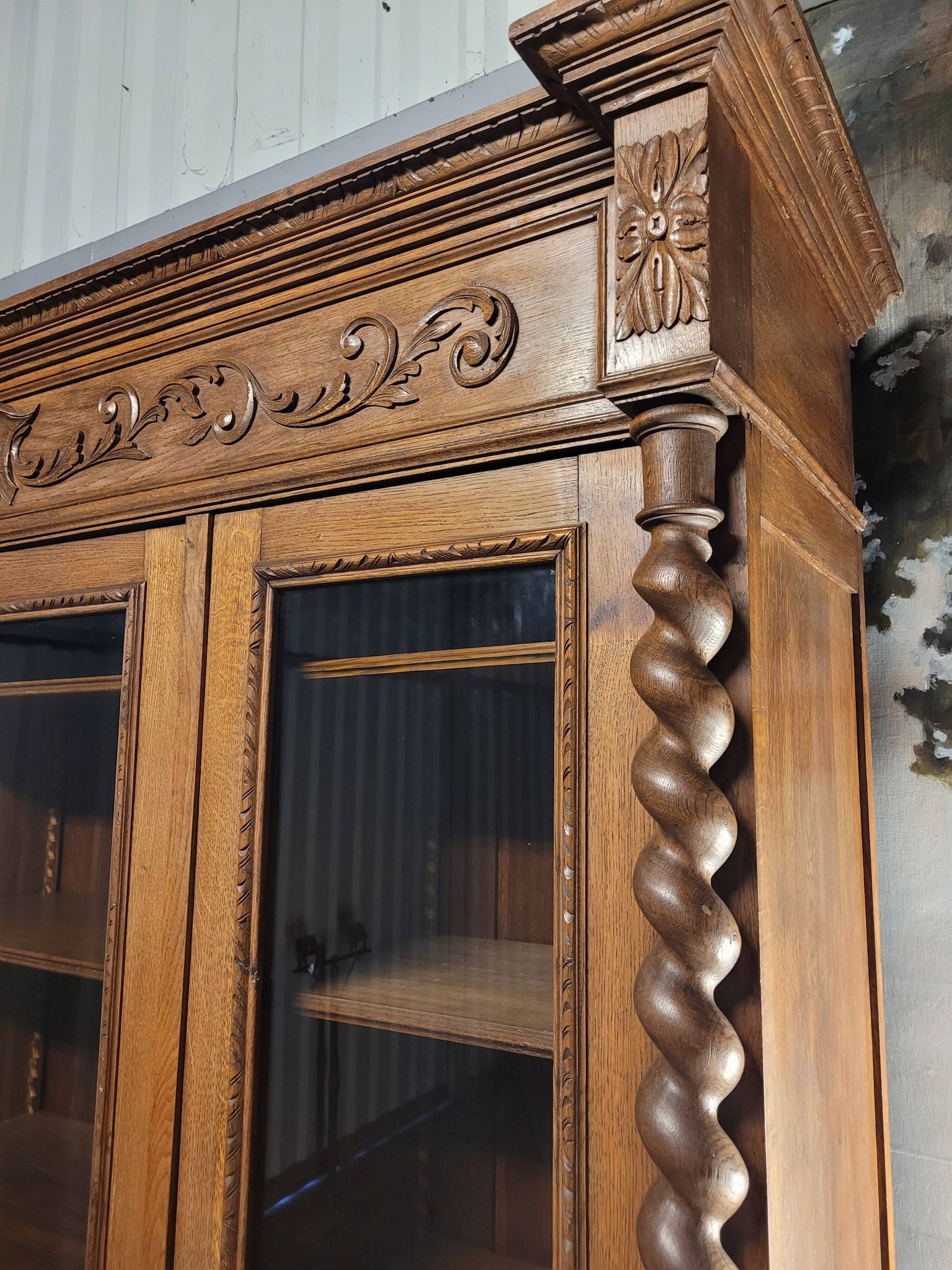 Large solid oak library