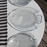 Vintage fish set, Arcoroc France (9 pieces)