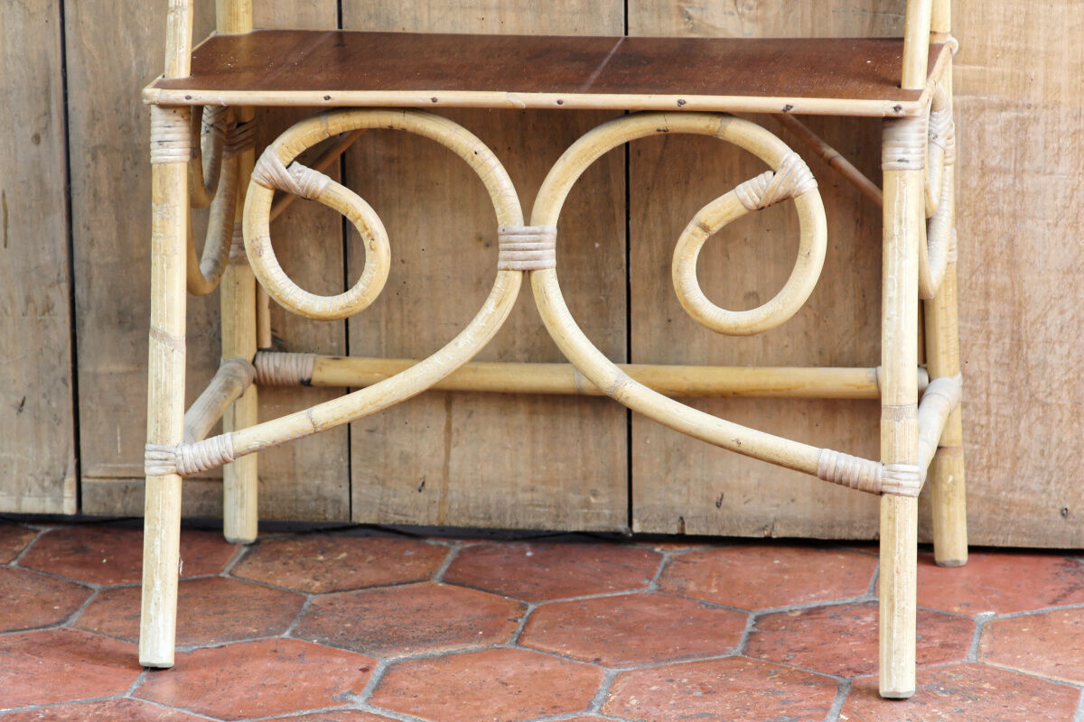Vintage rattan shelf