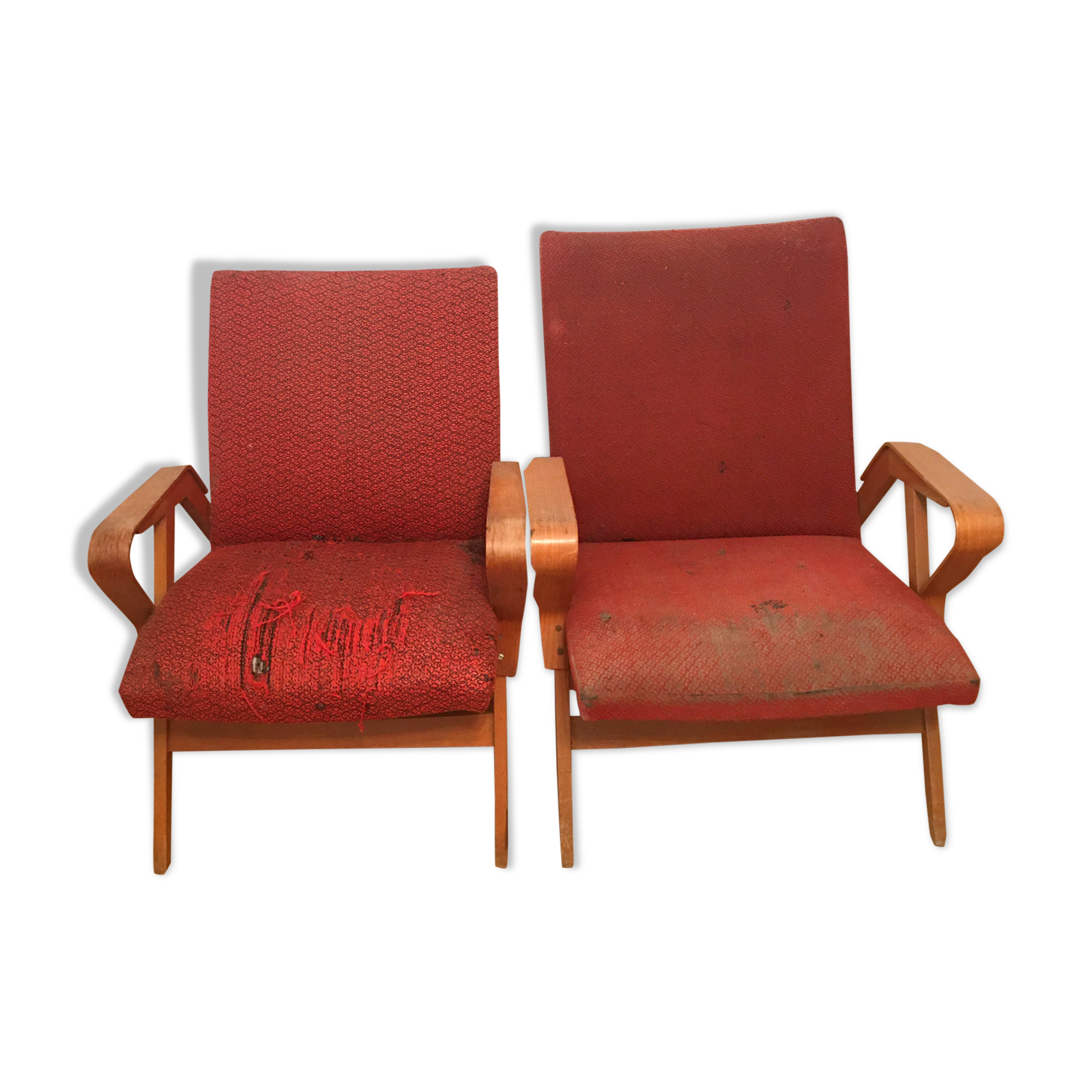 Fauteuils rouges par Frantisek Jirak Tatra Nabytok Pravenec – Design célèbre des années 60 - PAIR