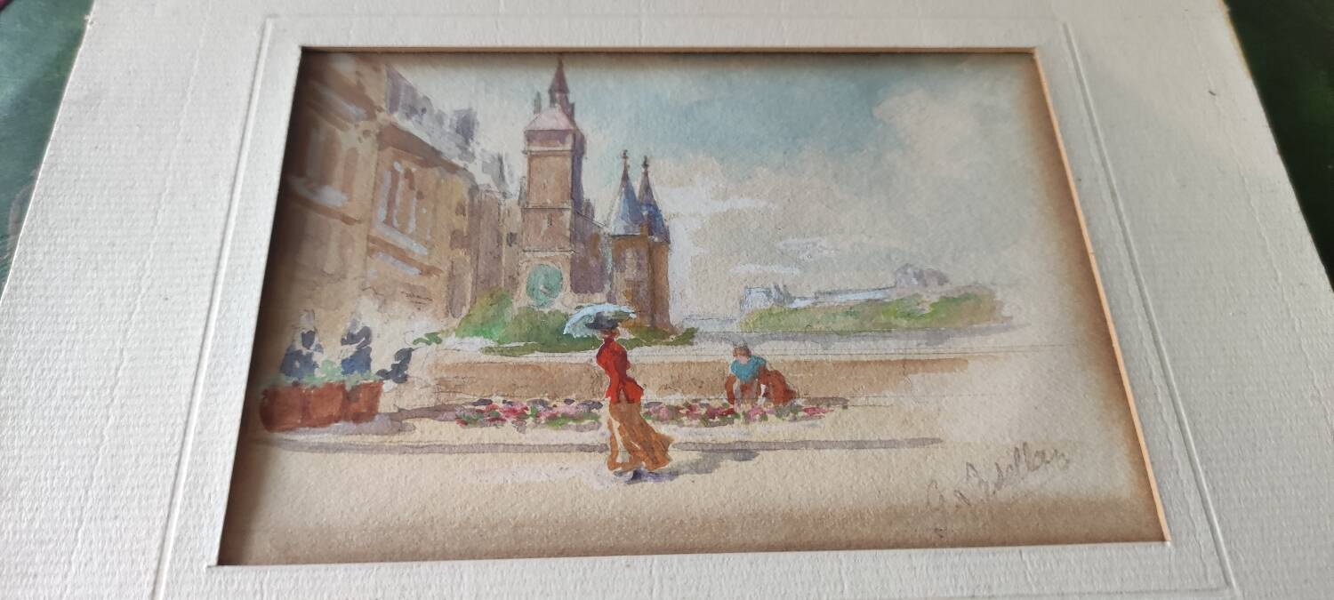 Watercolor Gustave François Lasellaz 19th century