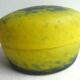 Bonbonnière yellow and blue glass paste, Art Deco, Muller or Degué taste
