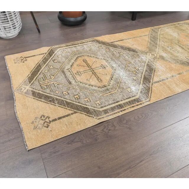 1970s Turkish Oushak Wool Runner Rug 78x319
