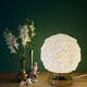 Vintage Art Deco globe table lamp in white Clichy glass