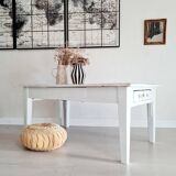 Low wooden farm table