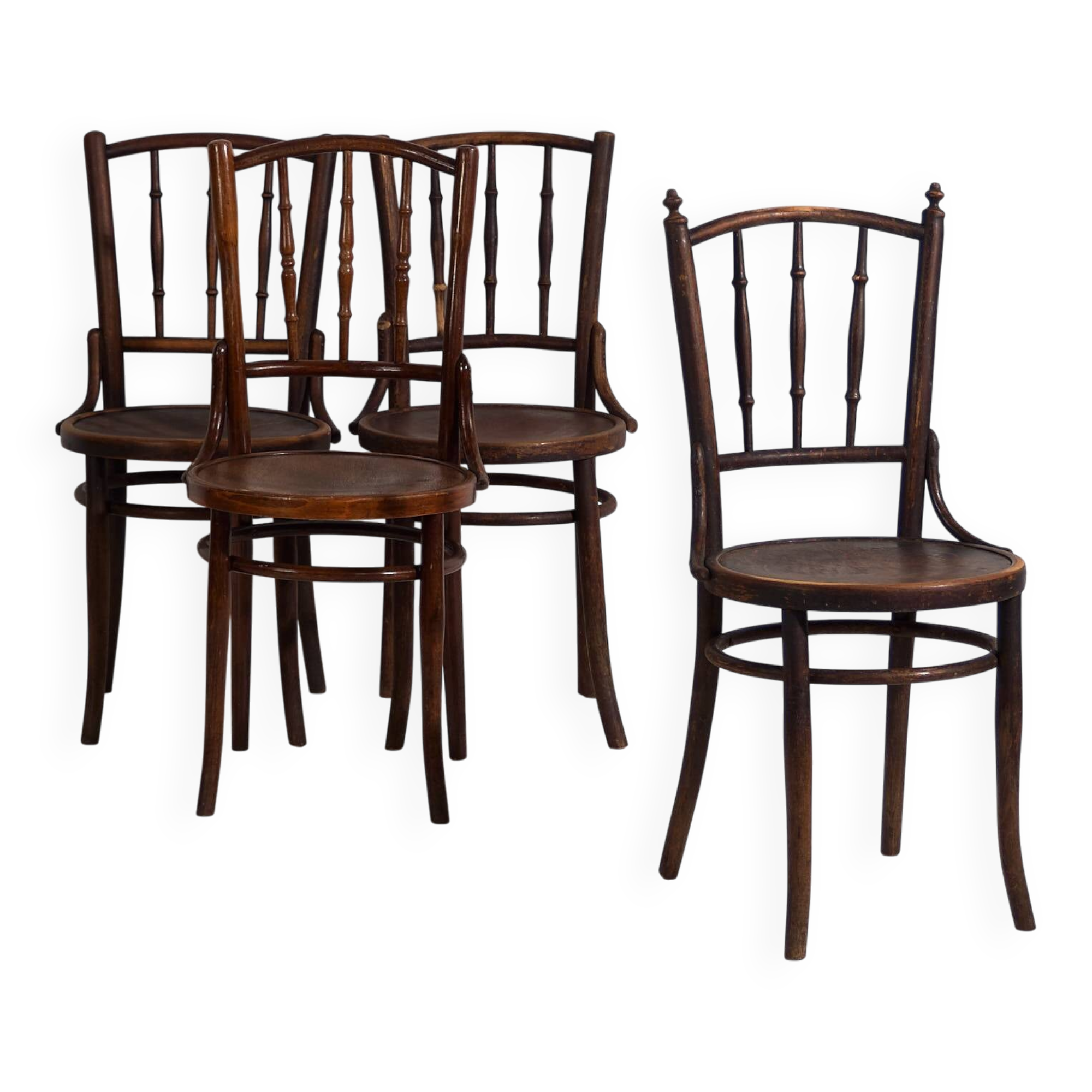 Antique Viennese-style chairs (circa 1920). Set of 4, no. 4