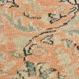 7x10 Large Cream Floral Pattern Turkish Vintage Rug, 207x304Cm