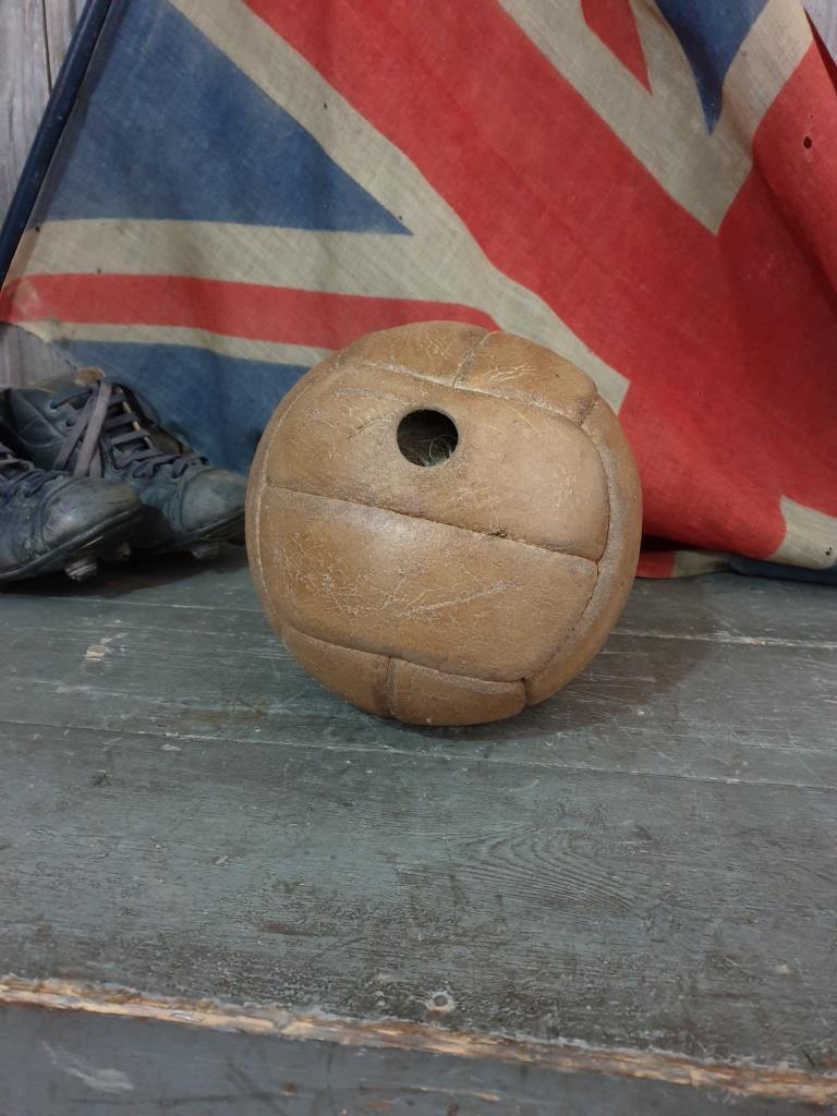 Vintage leather soccer ball