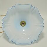 Blue opaline hanging lamp