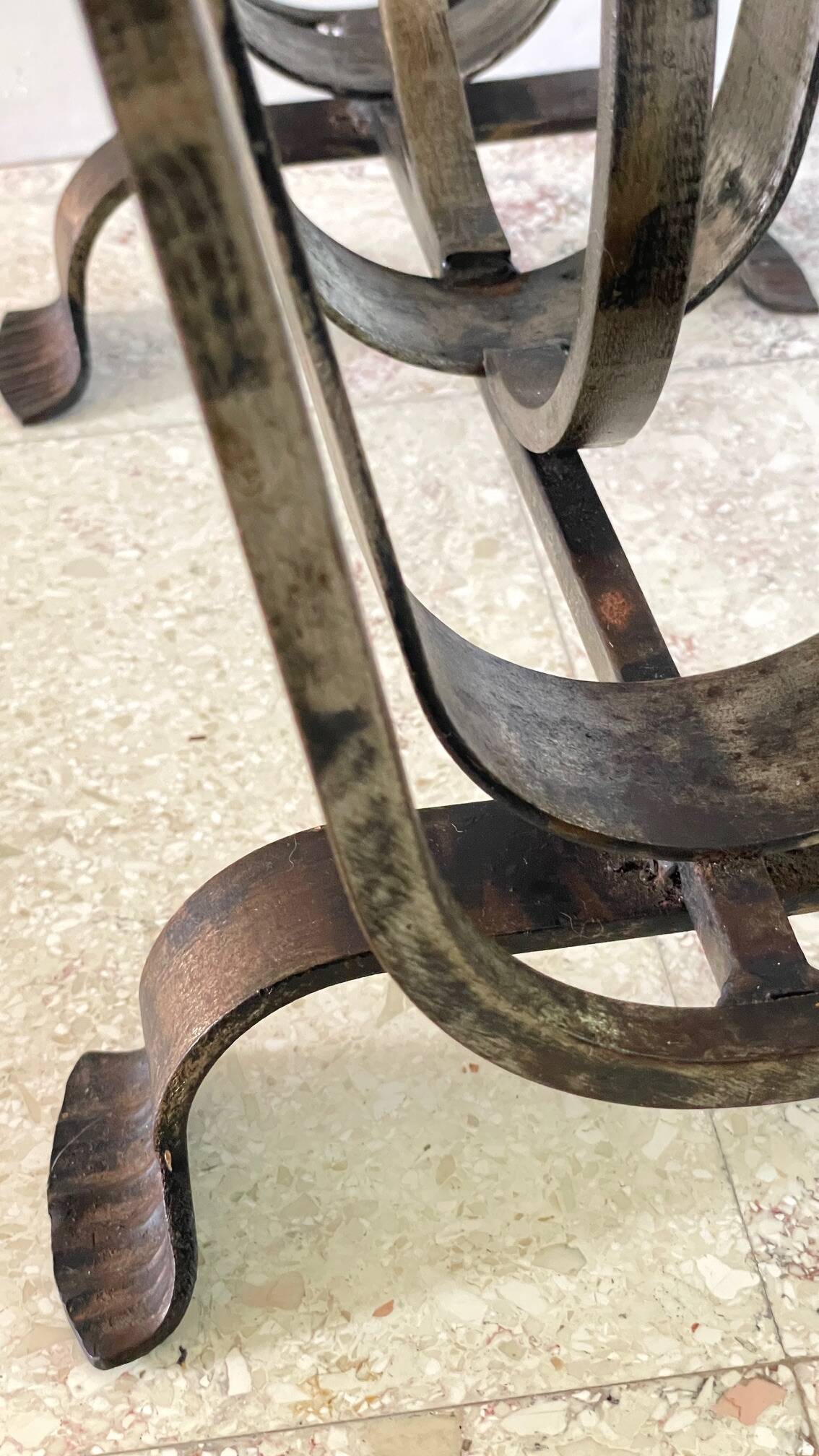 Brutalist vintage steel magazine rack