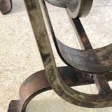 Brutalist vintage steel magazine rack