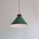Art Deco conical green opaline pendant light, 1920s-30s