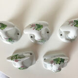 Set of 5 Limoges porcelain patères