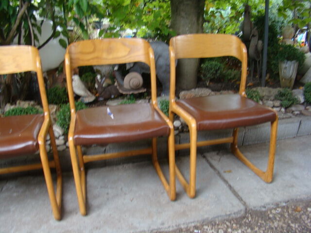 Series of four baumann sleigh chairs