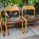 Series of four baumann sleigh chairs