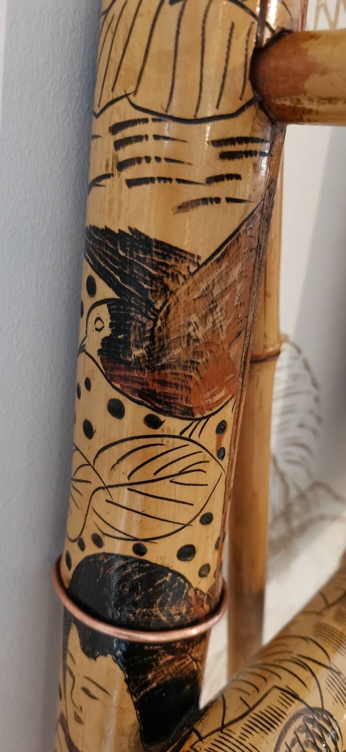 Bamboo wall-mounted locker