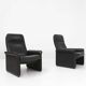 Exceptional De Sede DS50 lounge chair in black leather, Switzerland ca. 1980