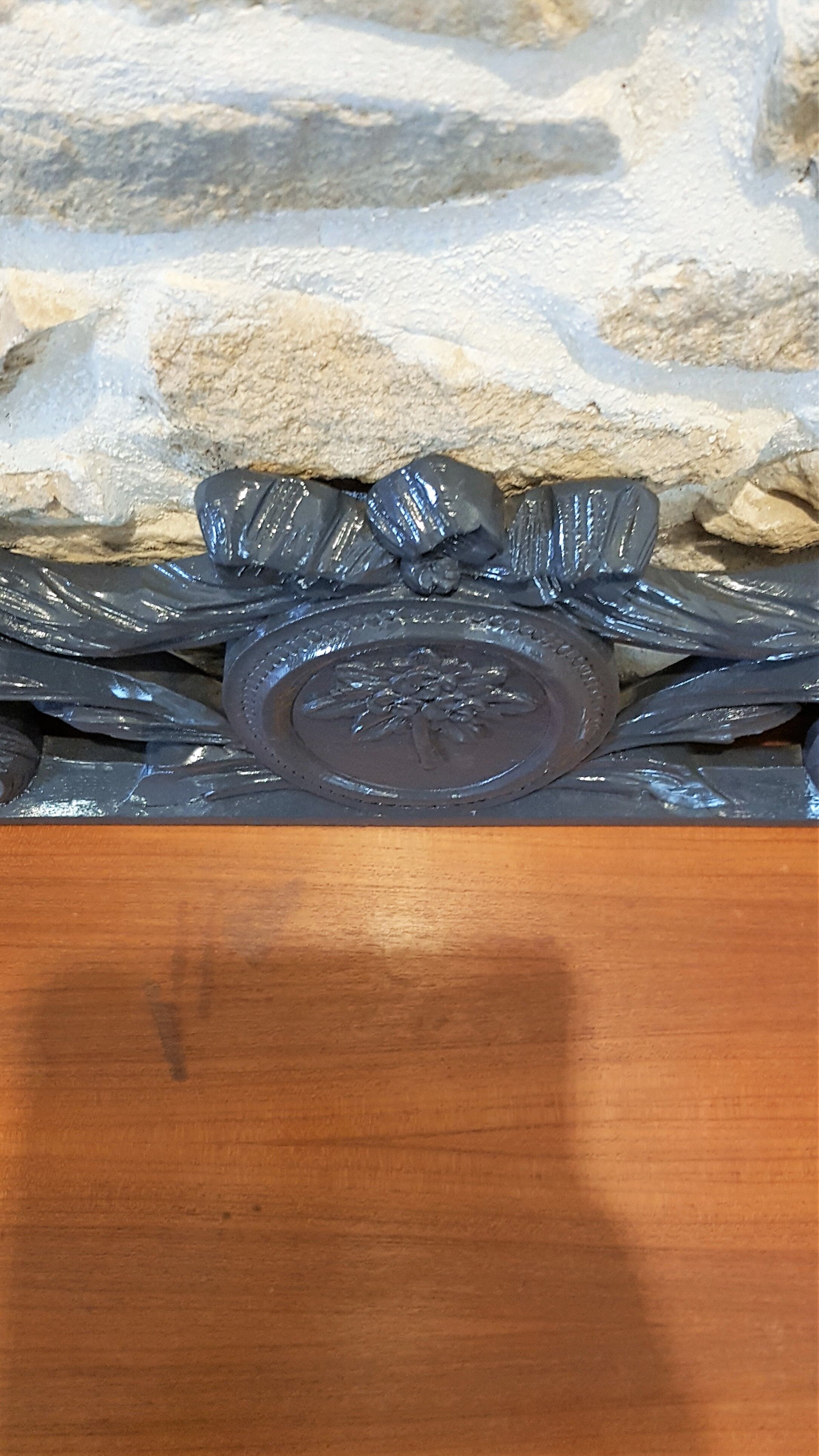 Old carved wooden pediment