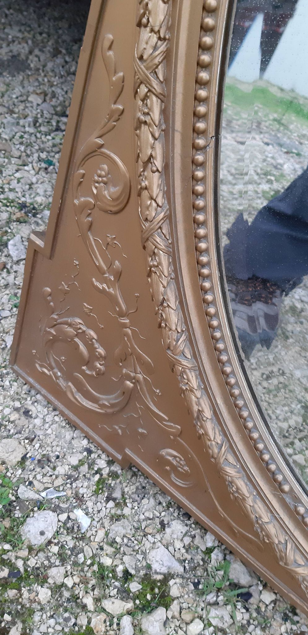Miroir bois et stuc doré 19 éme