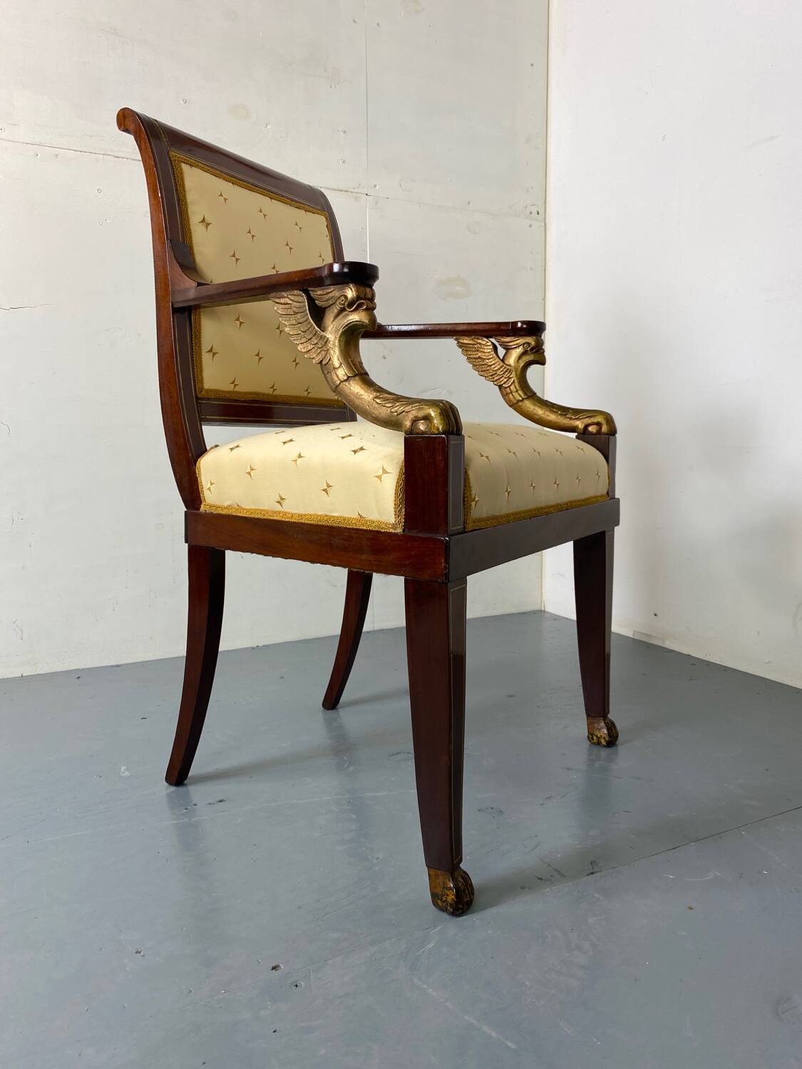 Fauteuil haut Empire français ancien