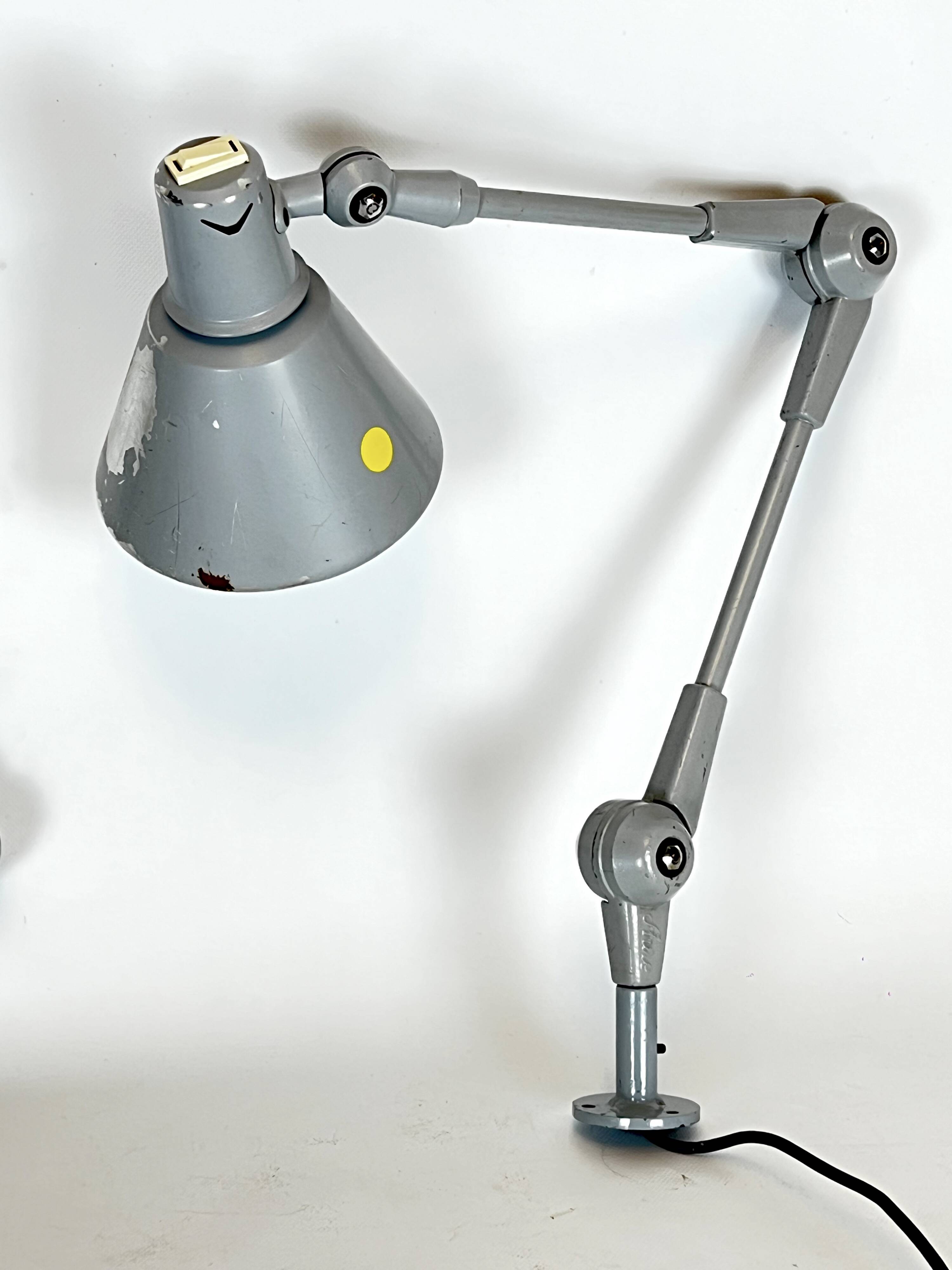 Mid-Century AURE set of two rare wall lamps in metal. Italy 1960s